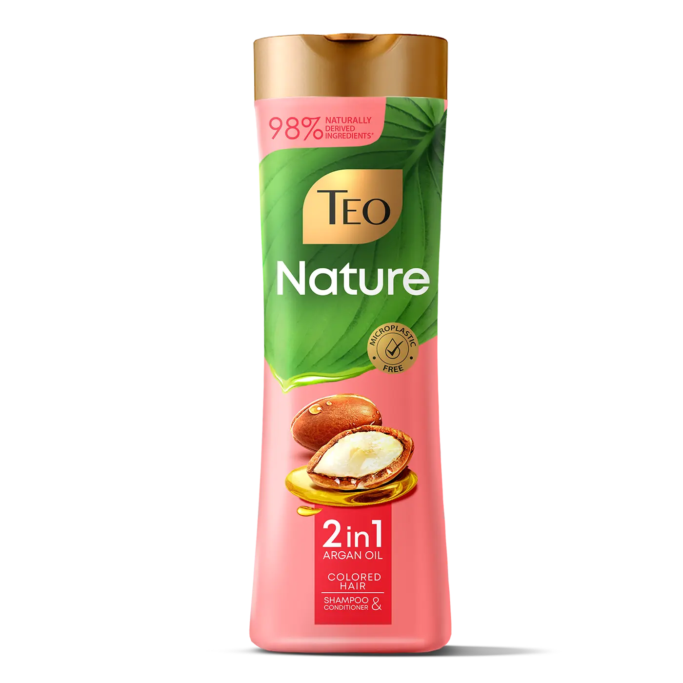 Single bottle of Teo Nature 2in1 Argan Oil Shampoo & Conditioner for colored hair.