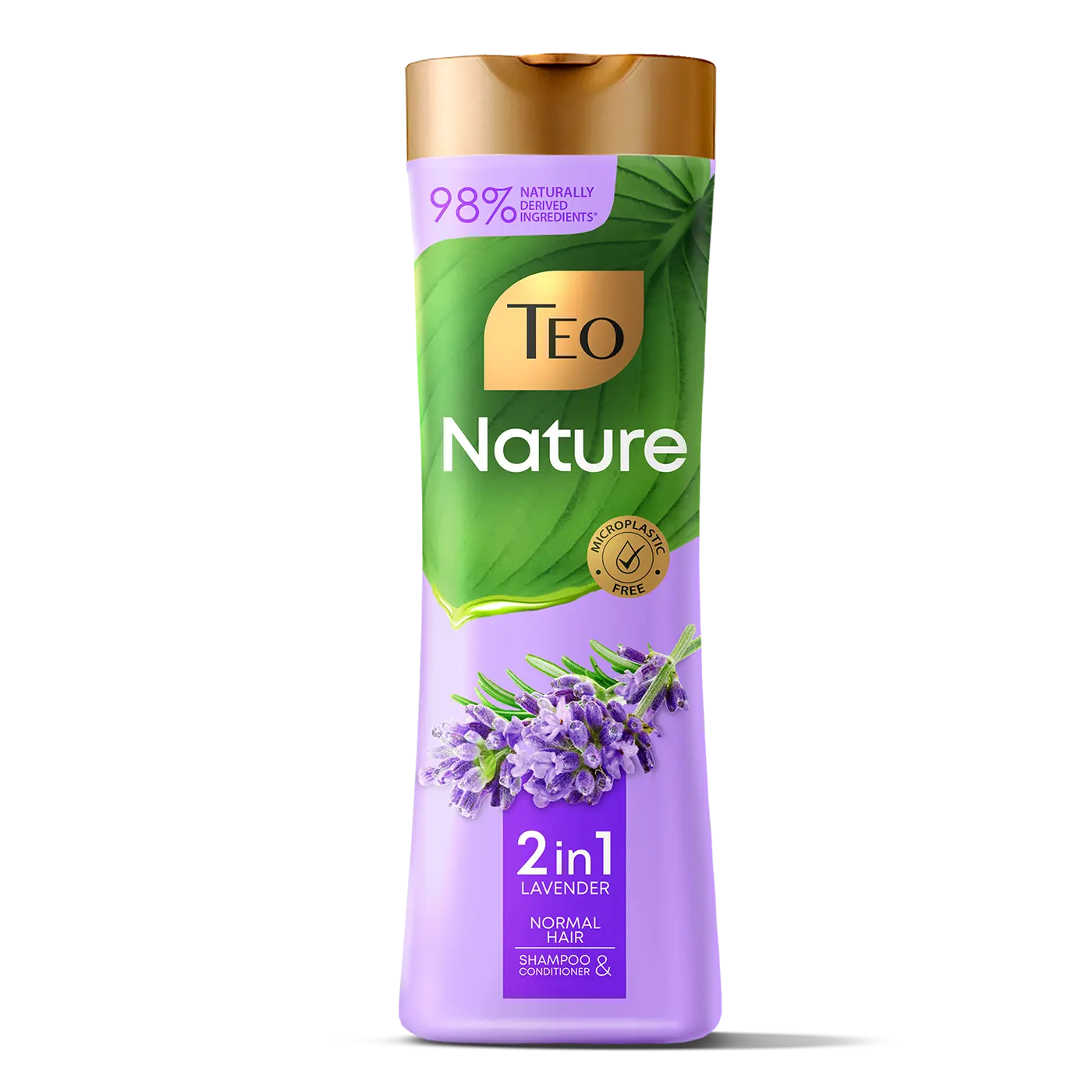 Single bottle of Teo Nature 2in1 Lavender Shampoo & Conditioner for normal hair.